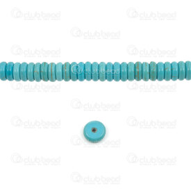 1112-0070-07 - Reconstructed Semi Precious Stone Bead Blue Turquoise Rondelle 8x3mm 1.5mm hole (app 120pcs) 16.5'' String 1112-0070-07,Beads,Stones,Others,montreal, quebec, canada, beads, wholesale