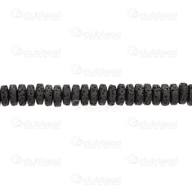 1112-0070-09 - Volcanic Stone Bead Spacer 3X8mm Black 1.5mm hole 7.5" String (approx. 55pcs) 1112-0070-09,volcanic stone,montreal, quebec, canada, beads, wholesale