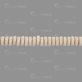 1112-0070-09WH - Volcanic Stone Bead Spacer 3X8.5mm White 1.5mm hole 7.5" String (approx. 55pcs) 1112-0070-09WH,volcanic stone,montreal, quebec, canada, beads, wholesale
