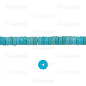 1112-0070-H-07 - Reconstructed Semi Precious Stone Bead Heishi Spacer Blue Turquoise 8x3mm 1.5mm hole (app 120pcs) 16.5in String 1112-0070-H-07,1112-0,montreal, quebec, canada, beads, wholesale
