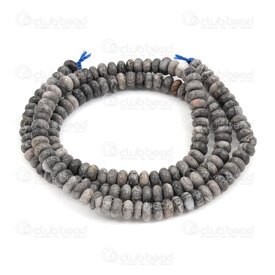 1112-0071-03 - Semi precious stone Bead Rondelle 4.5x2.5mm Black Jasper 0.8mm hole (approx.130pcs) 16'' string 1112-0071-03,Beads,Stones,montreal, quebec, canada, beads, wholesale