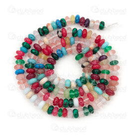 1112-0071-11MIX - Natural Semi Precious Stone Bead Spacer 2.5x4.5mm Mix Jade Dyed 1mm hole 15in String 1112-0071-11MIX,Beads,Stones,Others,montreal, quebec, canada, beads, wholesale