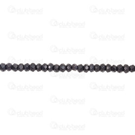 1112-0071-F-13 - Bille Pierre Naturelle Rondelle 3x4.5mm Onyx Noir Facette Trou 0.8mm (approx.130pcs) Corde 15.5 pouce 1112-0071-F-13,Billes,Pierres,Fines,montreal, quebec, canada, beads, wholesale