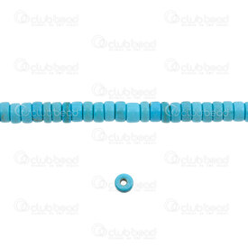 1112-0071-H-07 - Reconstructed Semi Precious Stone Bead Heishi Spacer 4x2mm Blue Turquoise 1.2mm hole (app 175pcs) 16.5'' String 1112-0071-H-07,Beads,Heishi,Fine stones,montreal, quebec, canada, beads, wholesale