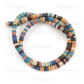 1112-0071-H-09MIX - Natural Semi Precious Stone Bead Heishi Spacer 2x4.5mm Volcanic Stone Mix 0.8mm hole (approx. 144pcs) 15" String 1112-0071-H-09MIX,New Products,montreal, quebec, canada, beads, wholesale