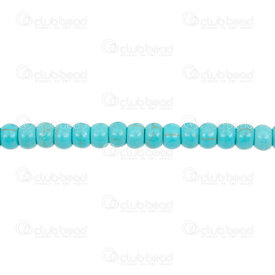 1112-0072-07 - Semi Precious Stone Bead Spacer 6x4mm Blue Turquoise 1.5mm hole (app 90pcs) 16.5'' String 1112-0072-07,Beads,Stones,Others,montreal, quebec, canada, beads, wholesale