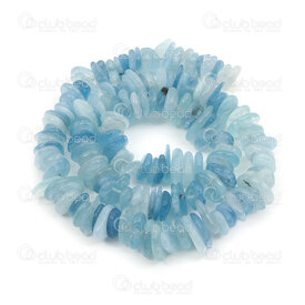 1112-0655-CHIPS1 - Natural Semi Precious Stone Bead Chips-Spacer Aquamarine (approx. 3x10mm) 0.8mm hole 15.5" string 1112-0655-CHIPS1,montreal, quebec, canada, beads, wholesale