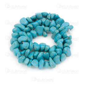1112-0658-CHIPS1 - Bille de Pierre Fine Reconstitue Morceau Turquoise Bleu Teint (approx. 5x8mm) Corde de 15.5 Pouces 1112-0658-CHIPS1,Pierre turquoise bleu,montreal, quebec, canada, beads, wholesale