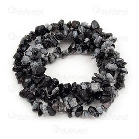1112-0725-CHIPS - Naturel Bille de Pierre Fine Morceau Obsidienne Flocons de Neige Corde de 30 Pouces 1112-0725-CHIPS,Obsidienne Flocons de Neige,montreal, quebec, canada, beads, wholesale