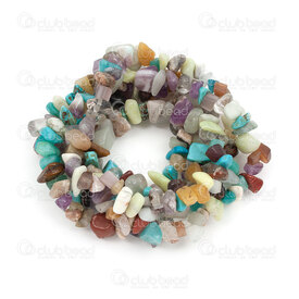 1112-0799-CHIPS5 - Natural Semi Precious Stone Bead Chip Light Mix Stone approx. 5x8mm 32'' String 1112-0799-CHIPS5,Semi Precious Stone Bead Chips!1112-,montreal, quebec, canada, beads, wholesale