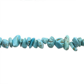 *1112-0907-CHIPS - Bille de Pierre Fine Morceau Turquoise Bleu Stabilisé Corde de 32 Pouces *1112-0907-CHIPS,montreal, quebec, canada, beads, wholesale