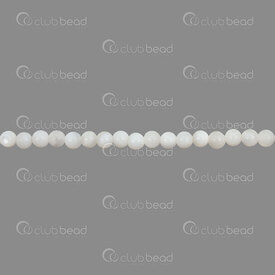 1112-09118-3mm - Bille de Nacre de Perle Blanc Rond Calibré 3mm Trou 0.5mm Corde de 15.5 Pouces 1112-09118-3mm,montreal, quebec, canada, beads, wholesale