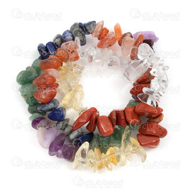 1112-0999-CHIPS - Natural Semi Precious Stone Bead Chips 7  Chakras  1mm Hole 15.5in String 1112-0999-CHIPS,1112-0,montreal, quebec, canada, beads, wholesale