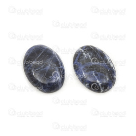 1112-1001-05 - Semi-precious Stone Cabochon Sodalite 18X25X5MM Oval 9.5gr 3pcs 1112-1001-05,sodalite,montreal, quebec, canada, beads, wholesale
