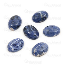 1112-1001-15 - Semi-precious Stone Cabochon Sodalite 13X18X5MM Oval 9.5gr 6pcs 1112-1001-15,sodalite,montreal, quebec, canada, beads, wholesale