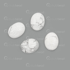 1112-1009-01 - Semi-precious Stone Cabochon White Howlite 16X12X5mm Oval 6gr 4pcs 1112-1009-01,Cabochons,montreal, quebec, canada, beads, wholesale
