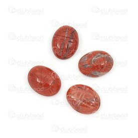 1112-1022-01 - Semi-precious Stone Cabochon Red Jasper Engraved 16X12X5mm Oval 6gr 4pcs 1112-1022-01,Cabochons,montreal, quebec, canada, beads, wholesale