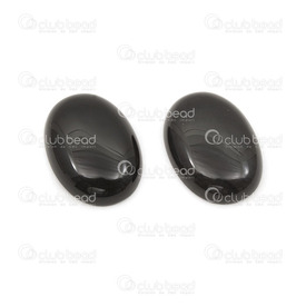 1112-1041-05 - Semi-precious Stone Cabochon Black Onyx 18X25X6MM Oval 8.5gr 2pcs 1112-1041-05,1112-1041,montreal, quebec, canada, beads, wholesale