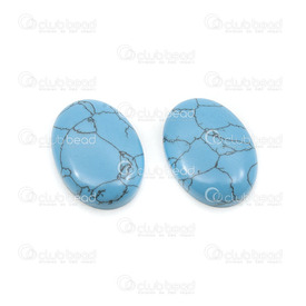 1112-1058-05 - Semi-precious Stone Cabochon Blue Turquoise 18X25X6MM Oval 10gr 3pcs 1112-1058-05,Cabochons,Bleu,montreal, quebec, canada, beads, wholesale