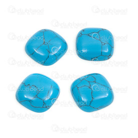 1112-1058-09 - Cabochon de Pierre Fine Turquoise Bleu 19MM Carré Dôme 5mm 8gr 4pcs 1112-1058-09,Cabochons,Pierres fines,montreal, quebec, canada, beads, wholesale