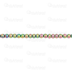 1112-1201-AB1 - Bille de Pierre Fine Rond 3MM Hématite AB Mauve-Vert Corde de 15.5po 1112-1201-AB1,Billes,Pierres,Hématite,montreal, quebec, canada, beads, wholesale