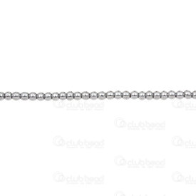 1112-1201-SL - Semi Precious Stone Bead Hematite Round 3mm 0.8mm hole Silver 15in String 1112-1201-SL,Ã,montreal, quebec, canada, beads, wholesale