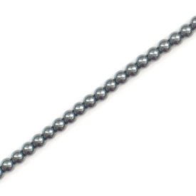 A-1112-1201 - Semi-precious Stone Bead Round 3MM Hematite 16'' String A-1112-1201,montreal, quebec, canada, beads, wholesale