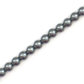 A-1112-1203 - Bille de Pierre Fine Rond 5MM Hématite Corde de 16 Pouces A-1112-1203,montreal, quebec, canada, beads, wholesale