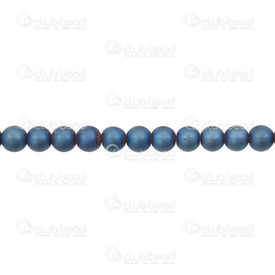 1112-12043 - Semi-precious Stone Bead Round 6mm Hematite Blue Matt 16'' String 1112-12043,Beads,Stones,Hematite,6mm,Bead,Natural,Semi-precious Stone,6mm,Round,Round,Blue,Matt,China,16'' String,montreal, quebec, canada, beads, wholesale