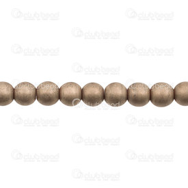 1112-1205-MGG - Semi-precious Stone Bead Round Satin 8mm Hematite Mat Grey Gold 15.5 in String 1112-1205-MGG,1112-12,montreal, quebec, canada, beads, wholesale