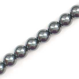 A-1112-1205 - Semi-precious Stone Bead Round 8MM Hematite 15.5'' String A-1112-1205,Bead,Natural,Semi-precious Stone,8MM,Round,Round,Grey,China,16'' String,Hematite,montreal, quebec, canada, beads, wholesale