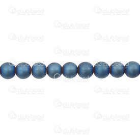 1112-12053 - Semi-precious Stone Bead Round 8mm Hematite Blue Matt 16'' String 1112-12053,8MM,Semi-precious Stone,16'' String,Bead,Natural,Semi-precious Stone,8MM,Round,Round,Blue,Matt,China,16'' String,Hematite,montreal, quebec, canada, beads, wholesale