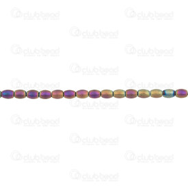 1112-1211-MAB - Semi-precious Stone Bead Oval 4X5mm 1mm hole Hematite Matte AB 15.5'' String 1112-1211-MAB,Semi-Precious Stone Beads and Pendants ,montreal, quebec, canada, beads, wholesale