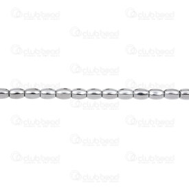 1112-1211-SL - Semi Precious Stone Bead Hematite Oval 5x4mm 1mm hole Silver 16in String 1112-1211-SL,Ã,montreal, quebec, canada, beads, wholesale