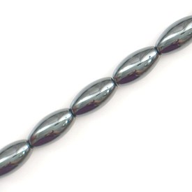 A-1112-1213 - Semi-precious Stone Bead Oval 6X12MM Hematite 15.5'' String A-1112-1213,Beads,Stones,Oval,Bead,Natural,Semi-precious Stone,6X12MM,Oval,Grey,China,16'' String,Hematite,montreal, quebec, canada, beads, wholesale
