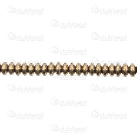 1112-1221-DG - Bille de Pierre Fine Hématite Rondelle 6mm Gris-Or Foncé Corde de 16 pouces 1112-1221-DG,bille ronde 6mm,montreal, quebec, canada, beads, wholesale