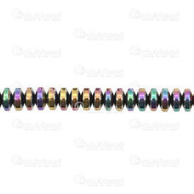 1112-1221-ab - Semi-precious Stone Bead Rondelle 6mm Hematite AB 16'' String 1112-1221-ab,Beads,Bead,16'' String,Bead,Natural,Semi-precious Stone,6mm,Rondelle,AB,China,16'' String,Hematite,montreal, quebec, canada, beads, wholesale