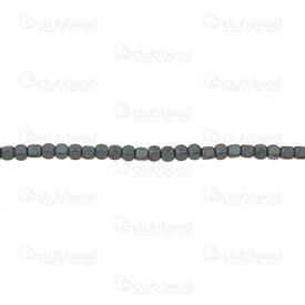 1112-12300-03M - Semi Precious Stone Bead Hematite Cube Rounded 3x3mm Matte Natural 1mm Hole 15 String 1112-12300-03M,C,montreal, quebec, canada, beads, wholesale