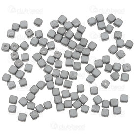 1112-12301 - Bille de Pierre Fine Cube Arrondi 4x4mm Hématite Argent Mat Trou 1mm Corde 15,5 Pouces 1112-12301,15.5'' String,Bille,Naturel,Pierre Fine,4x4mm,Carré,Cube,Arrondi,Argent,Mat,1mm Hole,Chine,15.5'' String,Hématite,montreal, quebec, canada, beads, wholesale