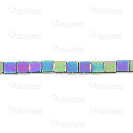 1112-1233-AB - Bille de Pierre Fine Cube 6MM Hématite Corde de 16 Pouces 1112-1233-AB,montreal, quebec, canada, beads, wholesale