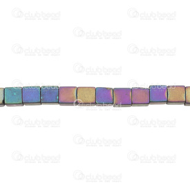 1112-1233-MAB - Hematite Bead cube 6mm, matt AB color 1112-1233-MAB,Hematite cube,montreal, quebec, canada, beads, wholesale