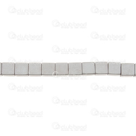 1112-1233-MWH - Bille de Pierre Fine Cube 6MM Hématite Nickel Mat Corde de 16 Pouces 1112-1233-MWH,Hematite cube,montreal, quebec, canada, beads, wholesale