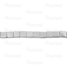 1112-1233-WH - Bille de Pierre Fine Cube 6MM Hématite Corde de 16 Pouces 1112-1233-WH,Hematite cube,montreal, quebec, canada, beads, wholesale