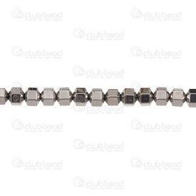 1112-1288-C53 - Semi-precious Stone Bead Bicone 18 Faceted 5x5mm Hematite Nickel 17.5\" String (app70pcs) 1112-1288-C53,1112-12,montreal, quebec, canada, beads, wholesale