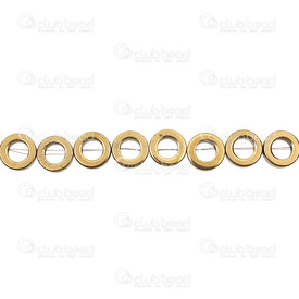 1112-12885 - Semi-precious Stone Bead Ring 9mm Hematite Gold 4.5mm Hole 16'' String 1112-12885,Beads,Stones,Hematite,Ring,Bead,Natural,Semi-precious Stone,9MM,Round,Ring,Gold,4.5mm Hole,China,16'' String,montreal, quebec, canada, beads, wholesale