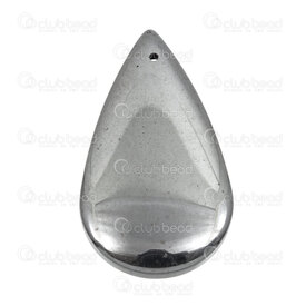 1112-12910-37 - Semi Precious Stone Pendant Water Drop 37x20x6mm Hematite 0.8mm hole Natural 4pcs 1112-12910-37,Pendants,Hematite,montreal, quebec, canada, beads, wholesale