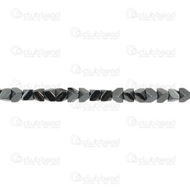 1112-130606-01 - Semi-precious stone Bead Facetted Polygone 3.5mm 10 faces Hematite Natural 1mm hole 16"string 1112-130606-01,Beads,Stones,Hematite,montreal, quebec, canada, beads, wholesale