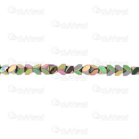 1112-130606-01AB - Semi-precious stone Bead Facetted Polygone 3.5mm 10 faces Hematite AB 1mm hole 16"string 1112-130606-01AB,Beads,Stones,Hematite,montreal, quebec, canada, beads, wholesale