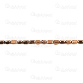 1112-1348-0505 - Semi-precious Stone Bead Rounded Rectangle 4.5x3mm Antique Copper 1mm hole 15.5'' String 1112-1348-0505,Beads,Stones,Hematite,montreal, quebec, canada, beads, wholesale