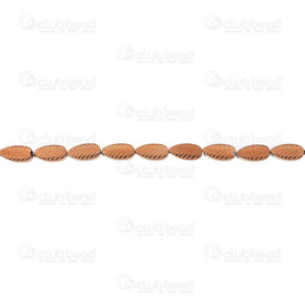 1112-1359-OXCO - Semi-precious Stone Bead Leaf With Engraved Design 8x4mm Hematite Copper 16" String (app54pcs) 1112-1359-OXCO,Beads,Bead,Natural,Semi-precious Stone,8X4MM,Leaf,With Engraved Design,Copper,China,16" String (app54pcs),Hematite,montreal, quebec, canada, beads, wholesale